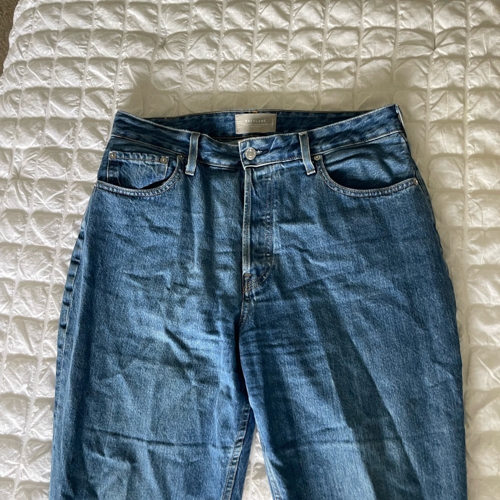 Everlane 90’s Curvy Cheeky Blue Straight Leg Women's Jeans - Picture 4 of 13